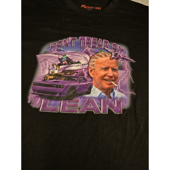 Wocky Tees Other - Wocky Tees Don't Tread On Lean Shirt Mens XL Black Joe Biden Meme Graphic